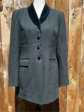 Vintage 80s Kasper for A.S.L. Green Blazer with a velvet collar Accepting Offers